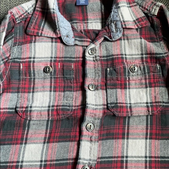 Baby Gap Toddler Boy Plaid Flannel Long Sleeve Button Up Top - Picture 5 of 5